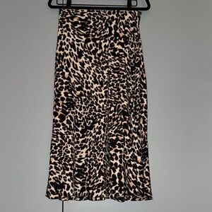 Zara Leopard Print Midi Skirt